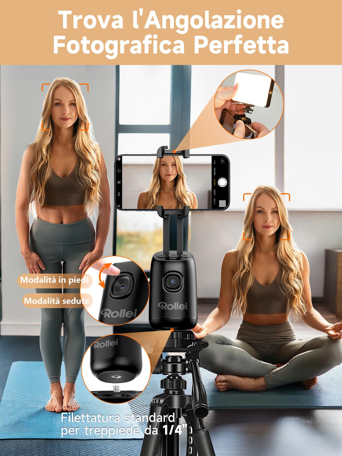 Rollei Supporto Smartphone con Tracciamento Automatico per Riprese Video — immagine 3 di 16