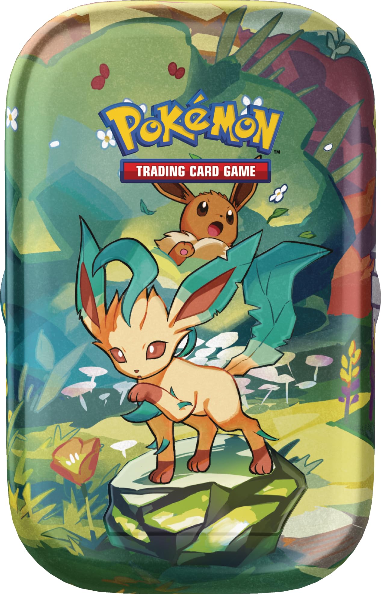 Pokémon - Gra karciana kolekcjonerska: Mini-Tin-Box Karmazyna i purpur – Pryzmatyczne zmiany: Folipurba (2 boosterpacks i 1 moneta)