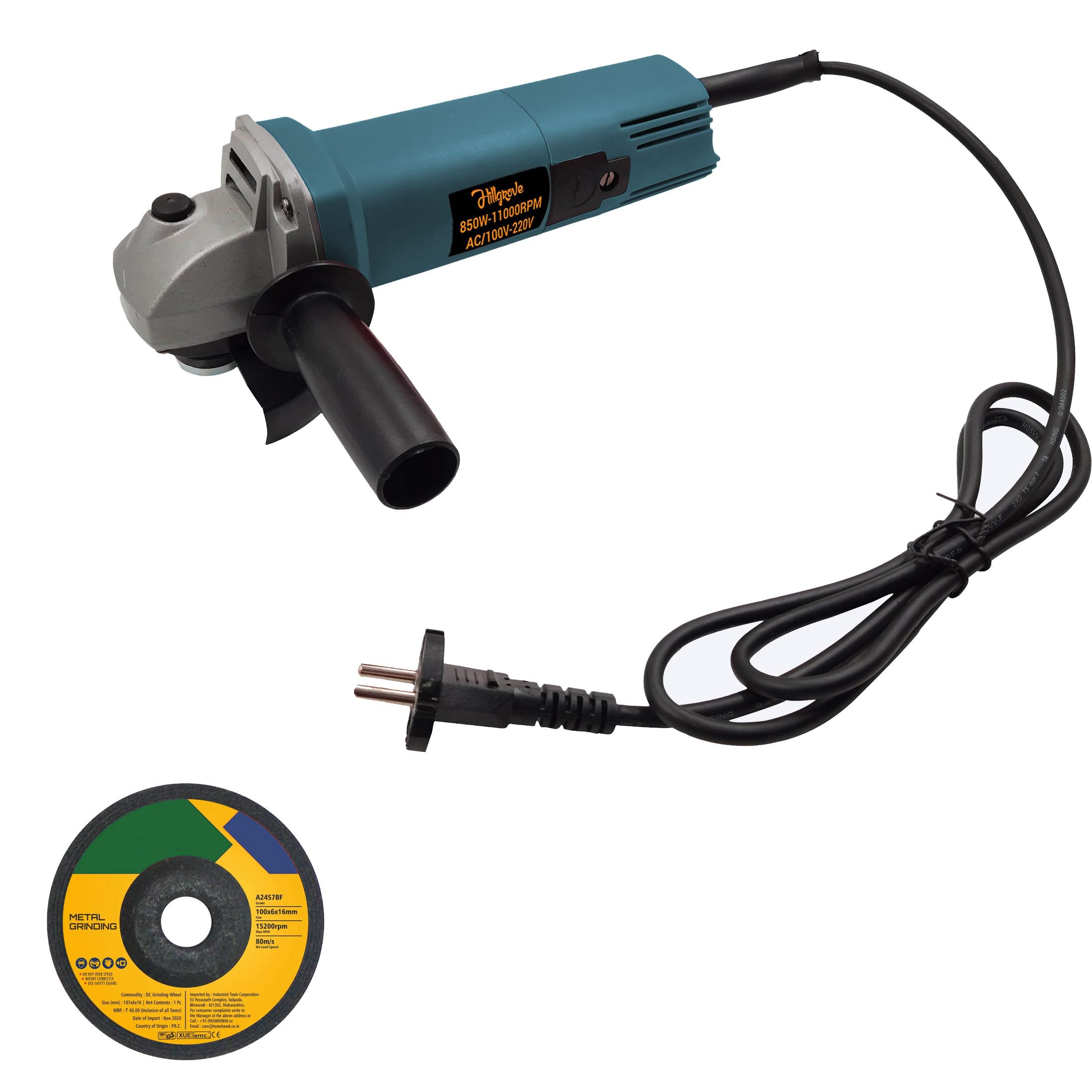 Hillgrove HGCM933M1 4"inch Professional Heavy Duty Angle Grinder Machine for Precision Cutting and Grinding (B0D4Q596XX) Amazon Price History, Amazon Price Tracker