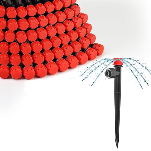 Miniatura 11 de MIXC 30 emisores de riego por goteo de conexión rápida en forma de ventilador para tubos de riego por goteo de 1/4 pulgadas – Emisores de goteo