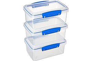 Sistema Klip It Rectangular Collection, 33.8 oz., 3-pack
