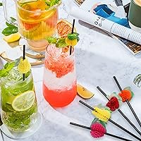 Vista 5 de 100 popotes para beber frutas, popotes desechables de plástico de panal de abeja, tropical, hawaiano, playa, cóctel, piscina, suministros