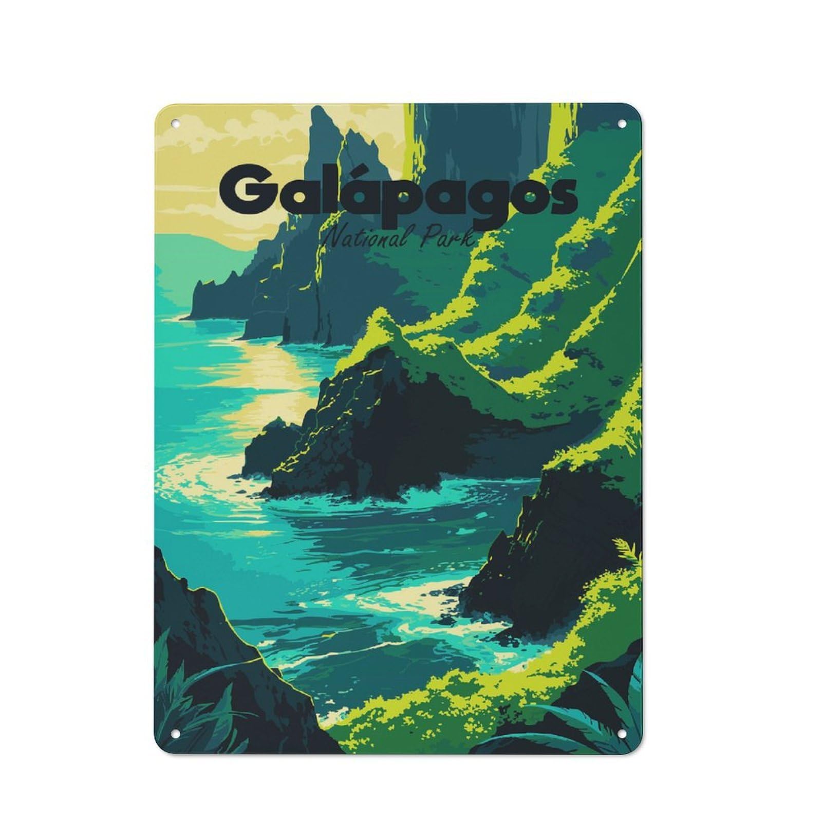 Junmoney Style-1 Vintage Garden Room Metal Sign 40X30cm Featuring Galapagos National Park Travel, Utility Space Decor For Shed, Garden Room, Porch Or Garage