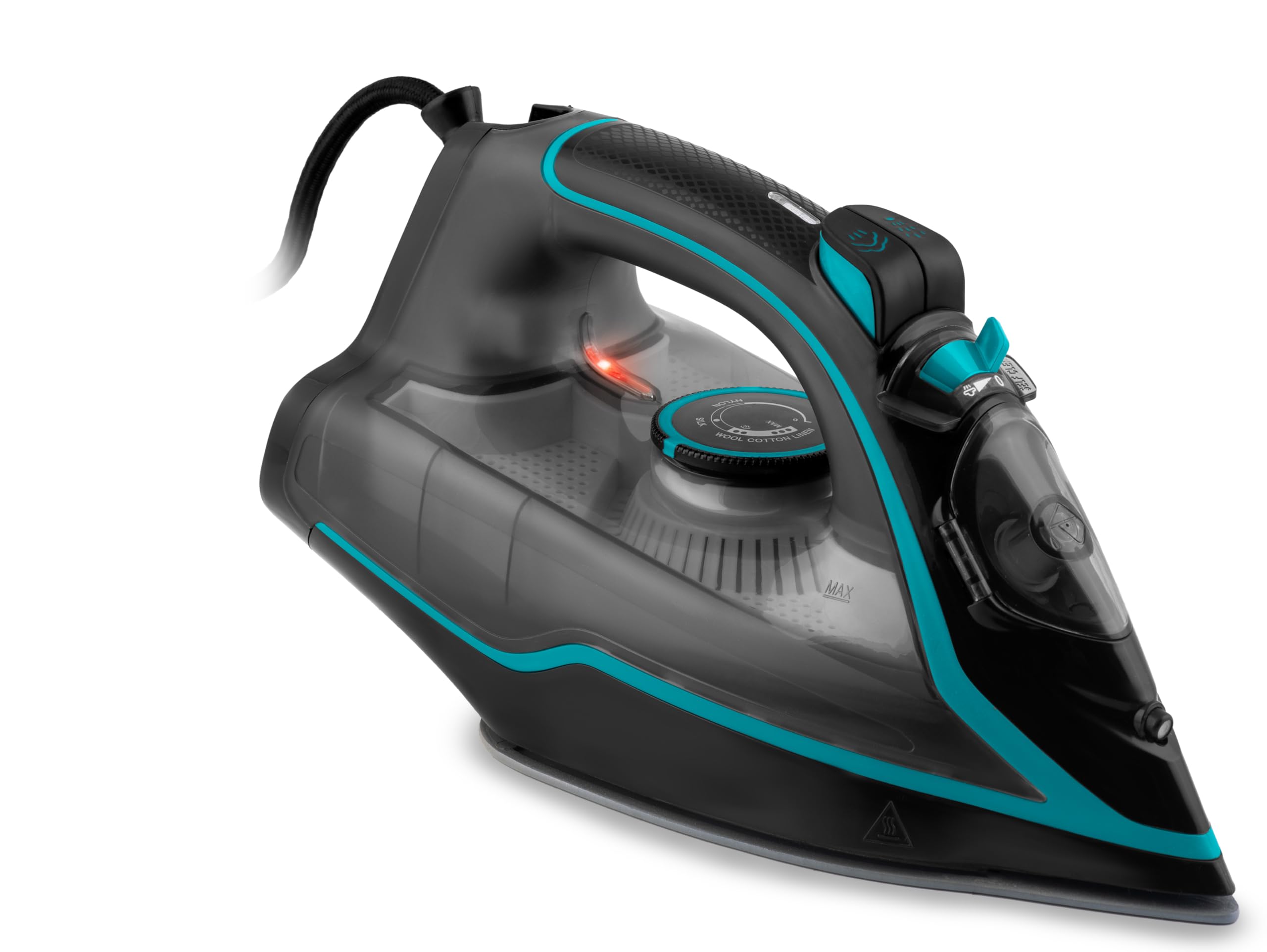 Berdsen Ferro da stiro a vapore, 2600 W, ferro da stiro 9 in 1, con suola in ceramica, serbatoio dell'acqua da 230 ml, colore verde