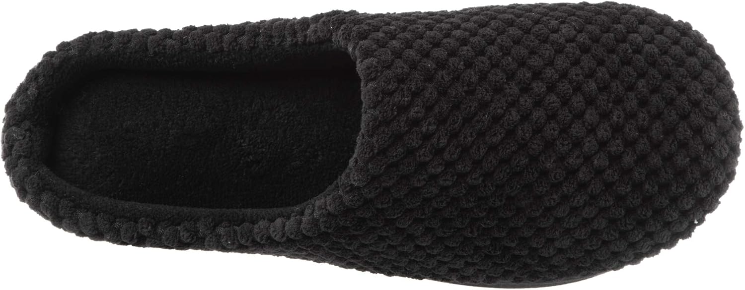 isotoner Women's Textured Microterry Low Back Slippers with Memory Foam