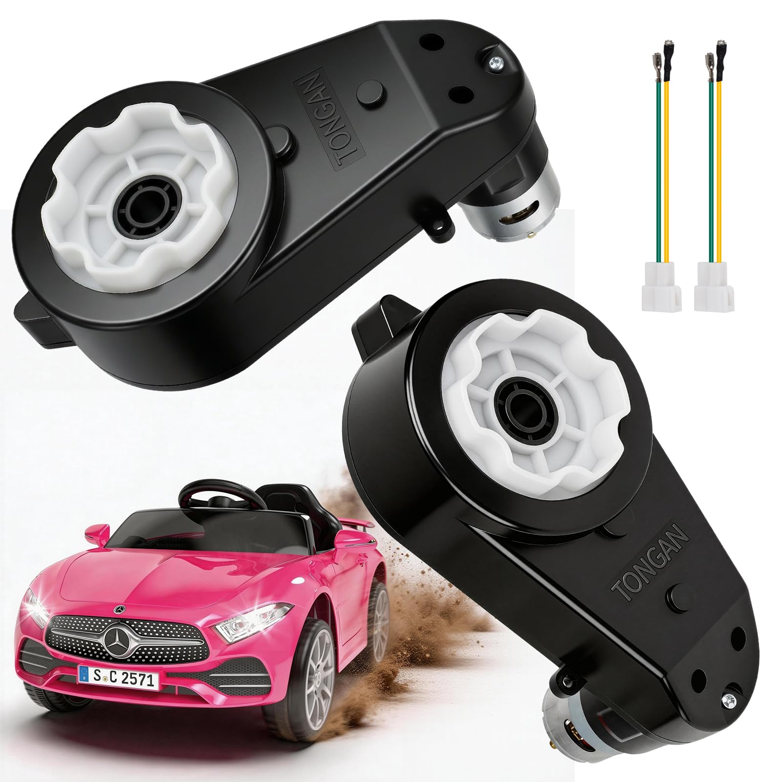 Photo 1 of 12v Motor Gearbox RS550 40000RPM High Speed 2Pcs Ride On Car Gearbox fit Kids' Electric Vehicles Jeeps ATV Truck Car SUV 12V Ride on Toys Replacement