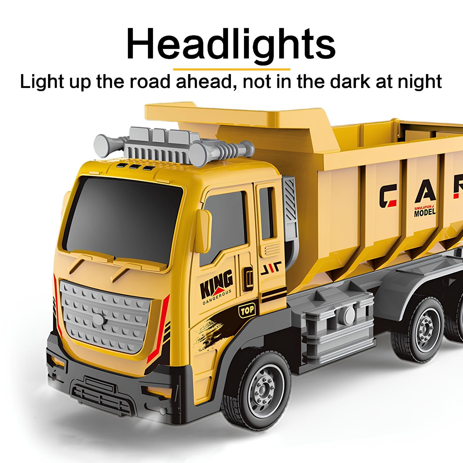 Camion Telecomandato Giocattolo con Luci Cantiere Betoniera Camion Ribaltabile Gru Ruspa Scala 1:16 Mezzi Lavoro Radiocomando Veicolo Costruzione RC Bambini Autoribaltabile Auto Carro,SOGGETTO CASUALE