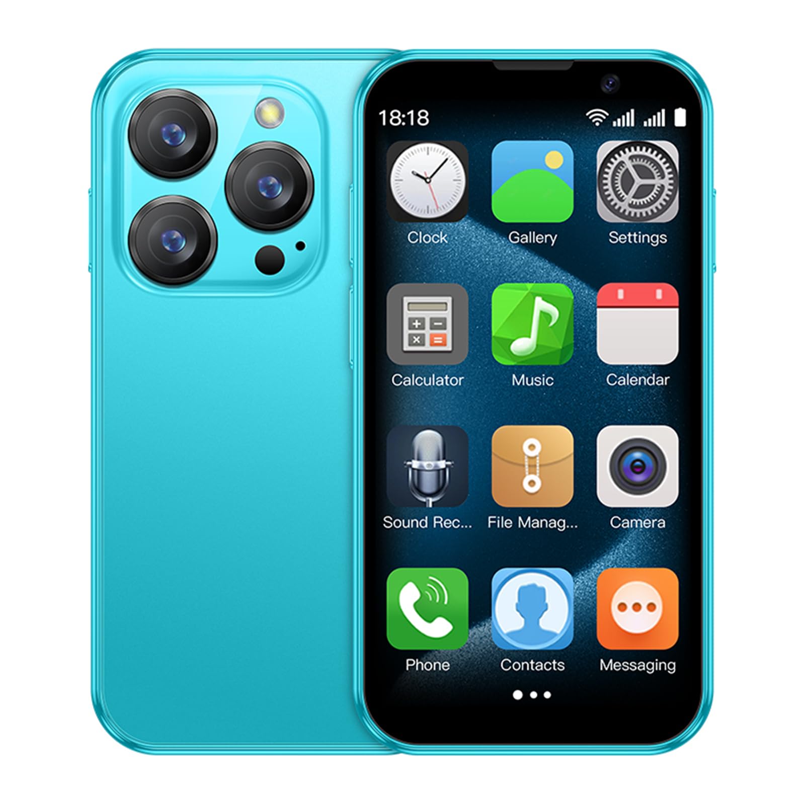 XS18Pro 3G Mini Smartphone 3.0 Inch WiFi GPS Quad Core Android 8.1 Cute Palm Smartphone Slim Body HD Camera Dual Sim Compatible with Google Play 2GB RAM 16GB ROM China Mobile(Cloisonne)
