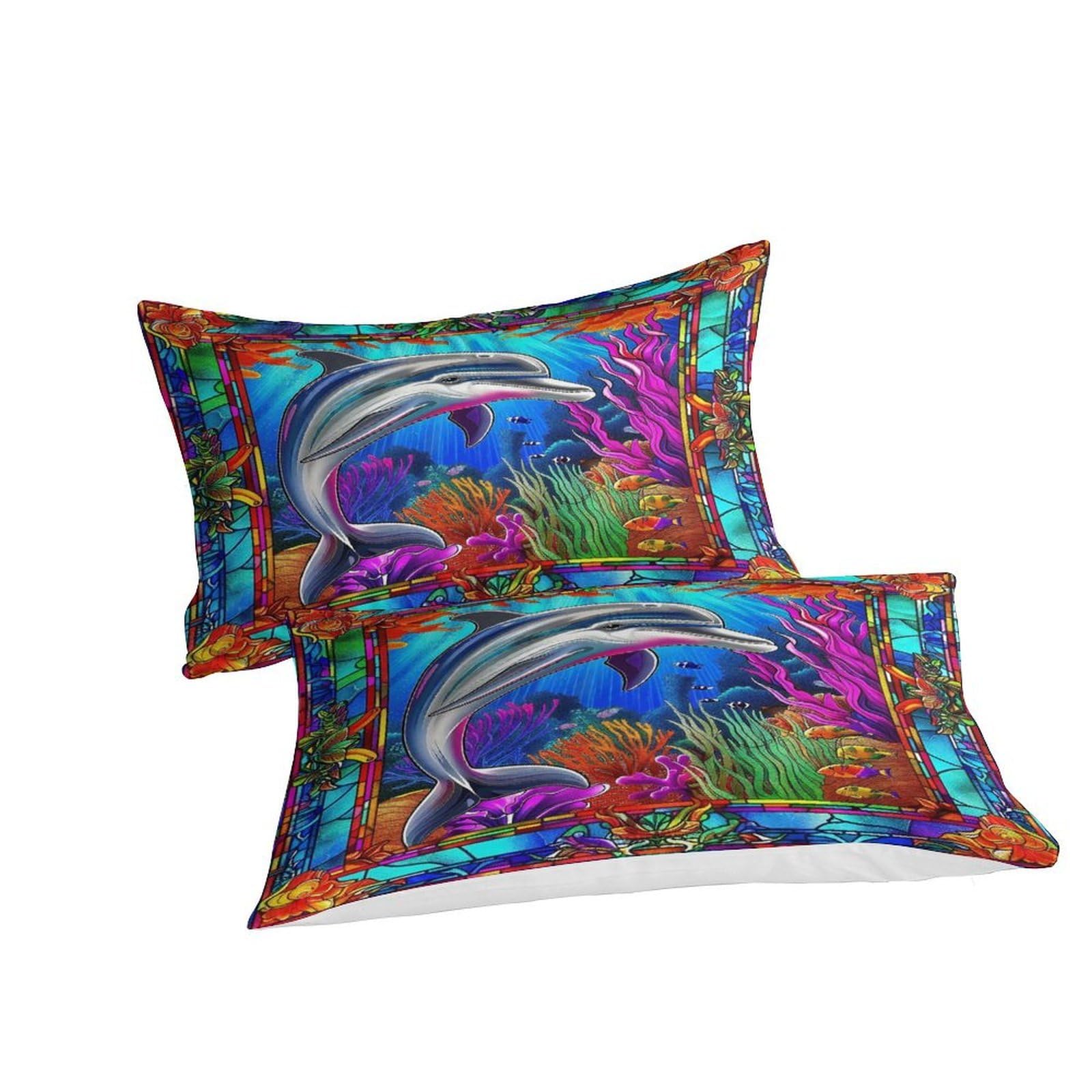 Housse de couette dauphin 3D anti-plis avec fermeture éclair pour un lit King toujours impeccable