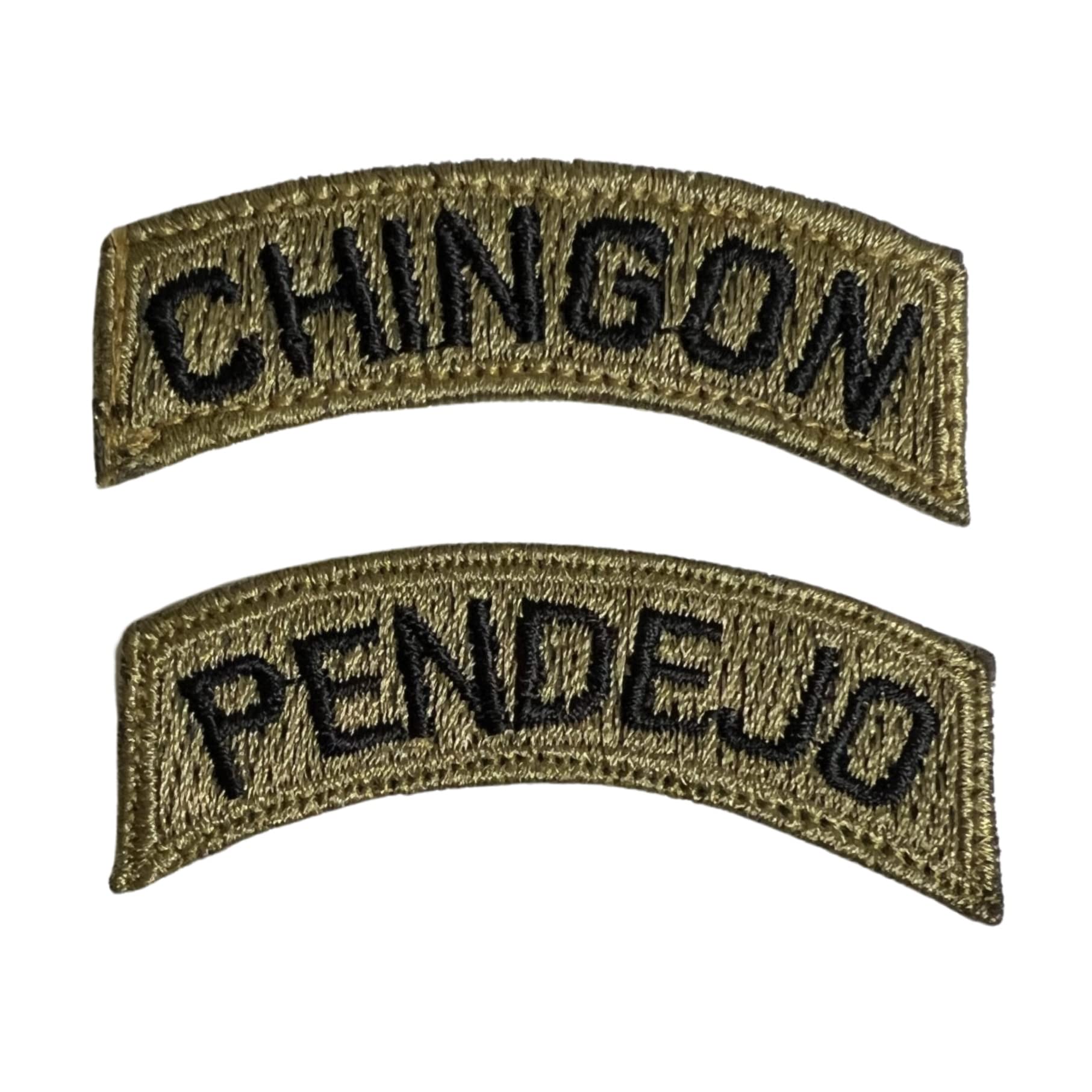 Mexico CHINGON & Pendejo Tab Patches 2PCS - Funny Tactical Military Morale Embroidered Patch Hook Fastener Backing