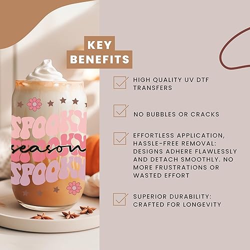 Miniatura 3 de Envolturas de taza Uv Dtf para concientización sobre el cáncer de mama de 16 onzas, 9 hojas de calcomanías de transferencia Uvdtf a granel,