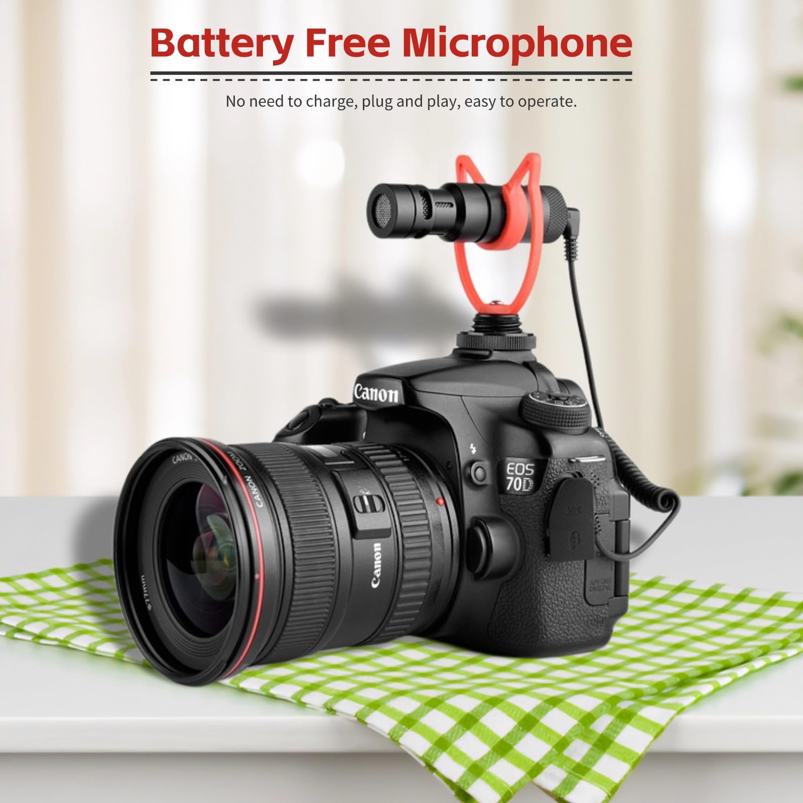 MIC10 - Mini microfono video a fucile per fotocamera, microfono universale da 3,5 mm per fotocamere DSLR, smartphone e computer, riduzione del rumore, microfono a condensatore ad alta sensibilità con