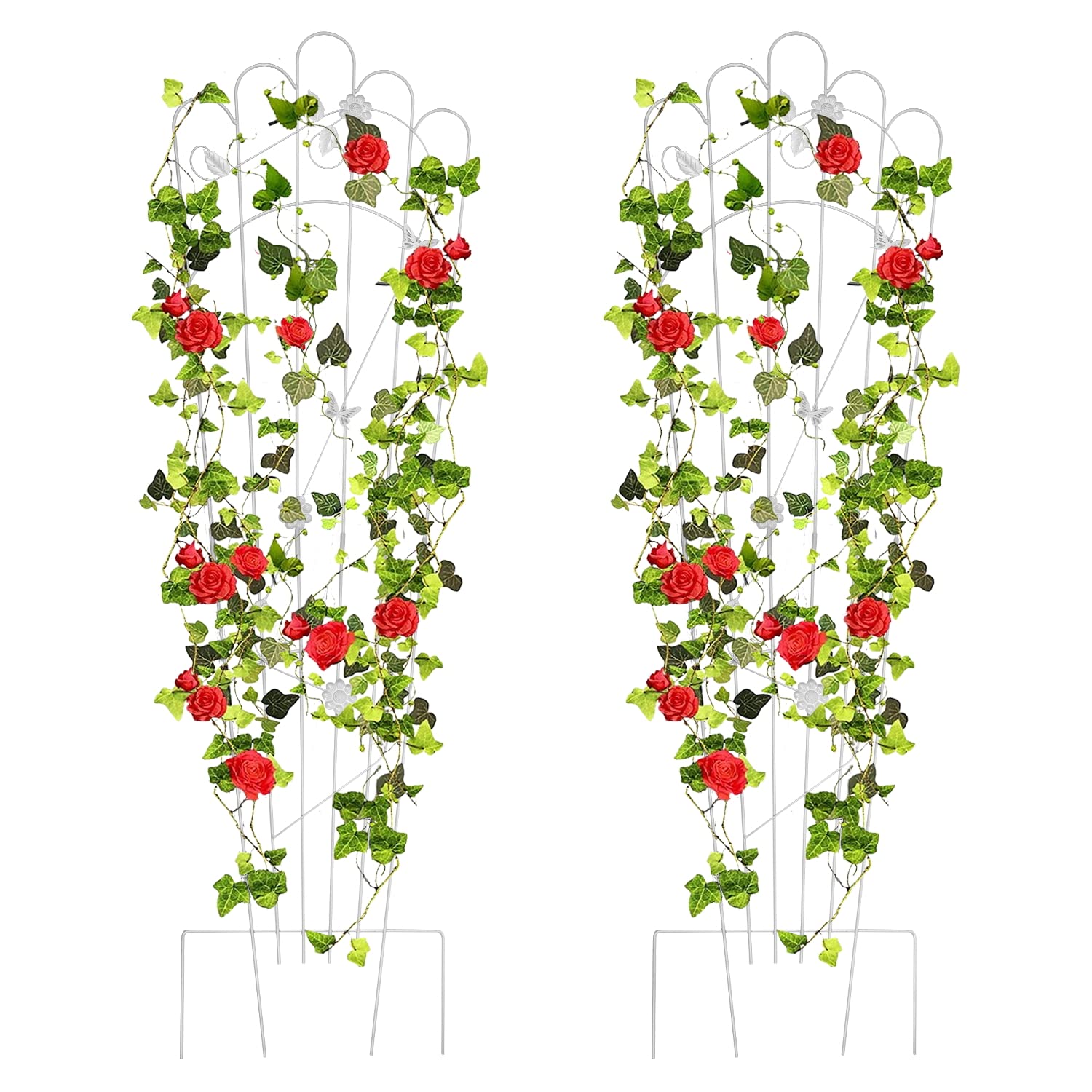 XYADX Metal Detachable Trapezoidal Garden Trellis for Climbing Plants