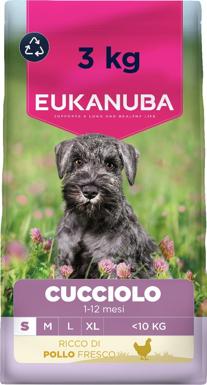 EUKANUBA Cibo secco per Cuccioli con pollo fresco per razze di taglia piccola - Alimento secco premium per Cani giovani, 3 kg