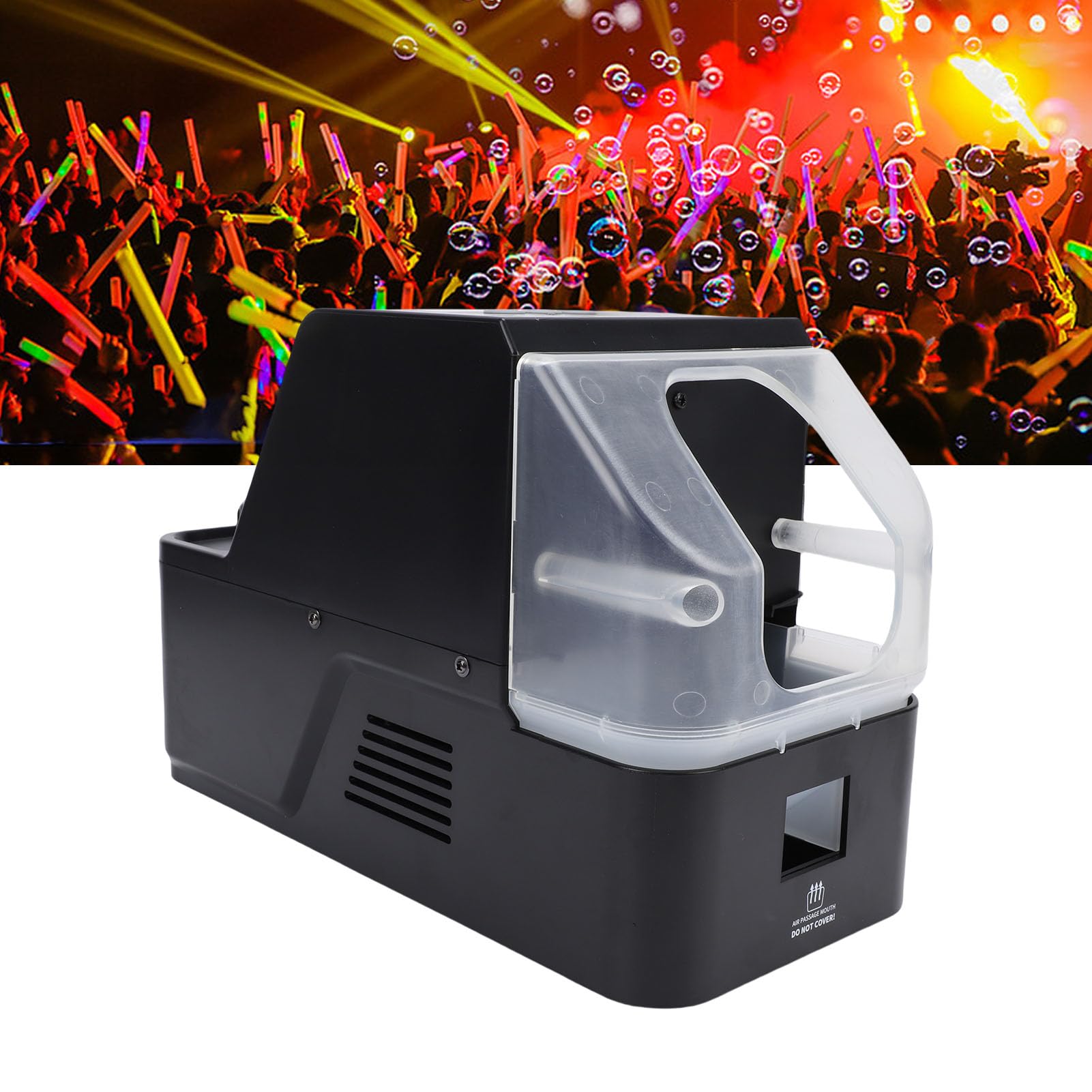 Denash Máquina de Burbujas de Niebla, Máquina de Burbujas y Humo 3 en 1 con Control Remoto, Potente Creador de Efectos de Fiesta para Eventos de Bodas (BLACK)