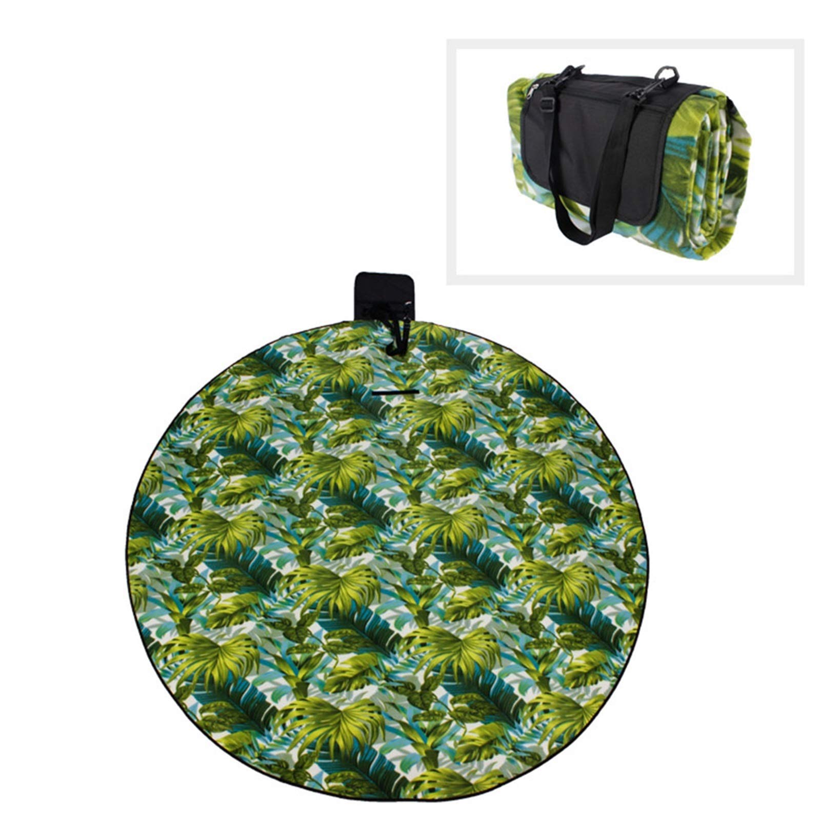 RedondaManta de Picnic Impermeable, 2m de Diámetro，Alfombras de Playa con Base de Aluminio Duradera, Alfombra Plegable Portátil con Manija para Playa, Senderismo, Camping, Viajes (Color : B)
