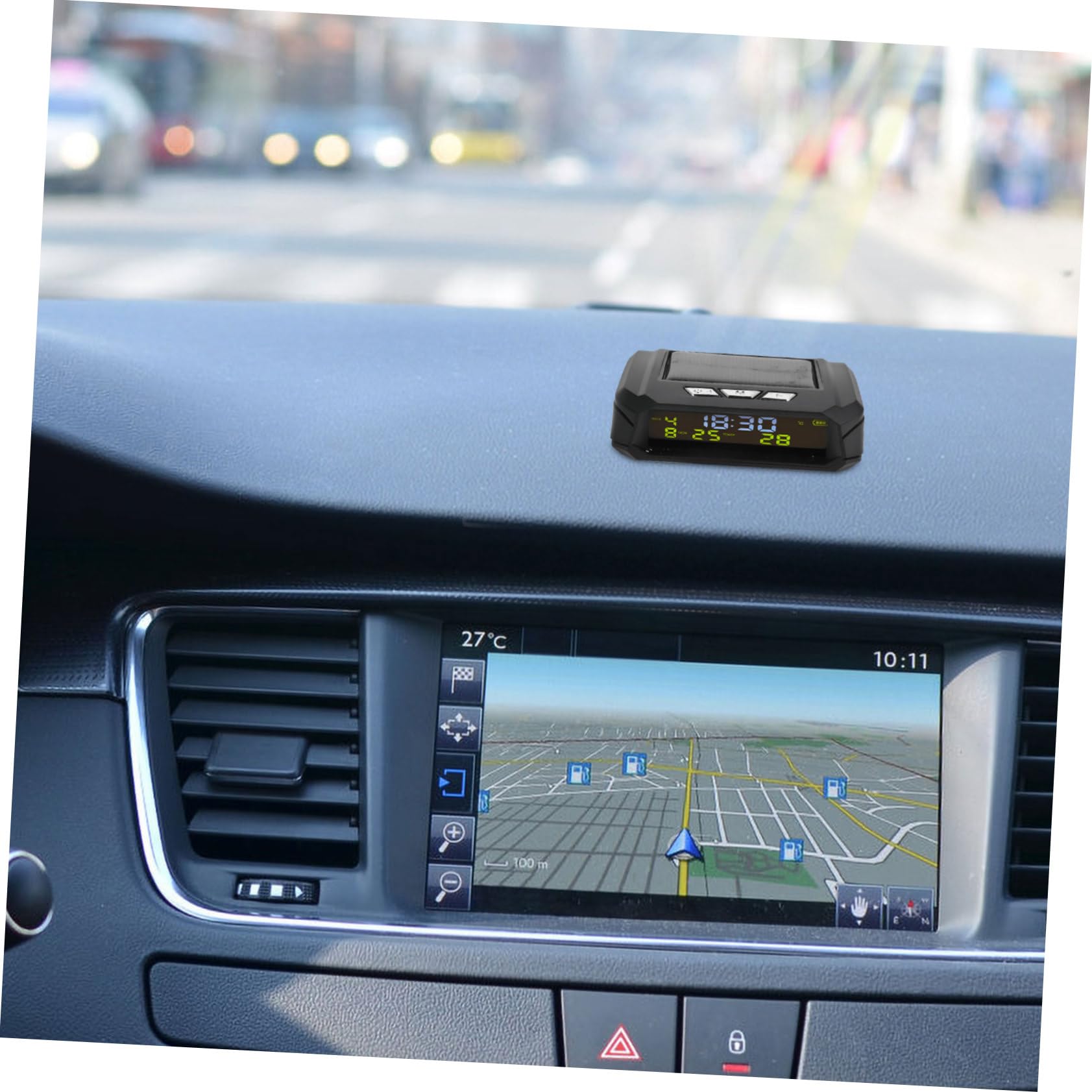 Reloj Solar Digital de Salpicadero para Coche con Fecha y Temperatura