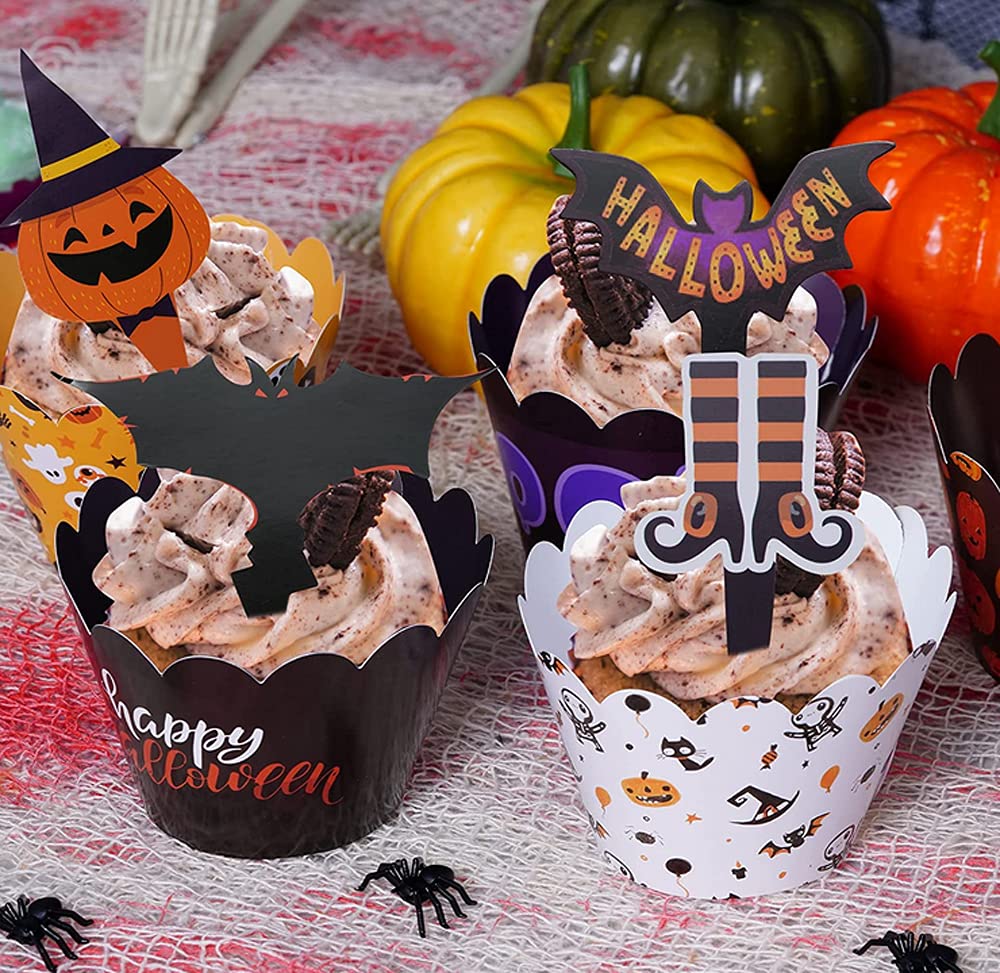 Amazon.co.jp: ハロウィン カップケーキトッパー カップケーキラッパー