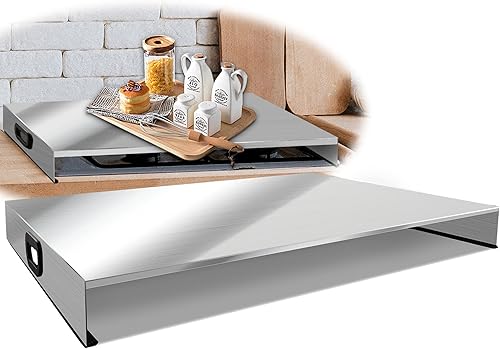 Miniatura 2 de Cubierta superior de estufa de acero inoxidable para estufa de quemador, placa de cocina, organizador de cocina expandible, fácil de limpiar, tamaño