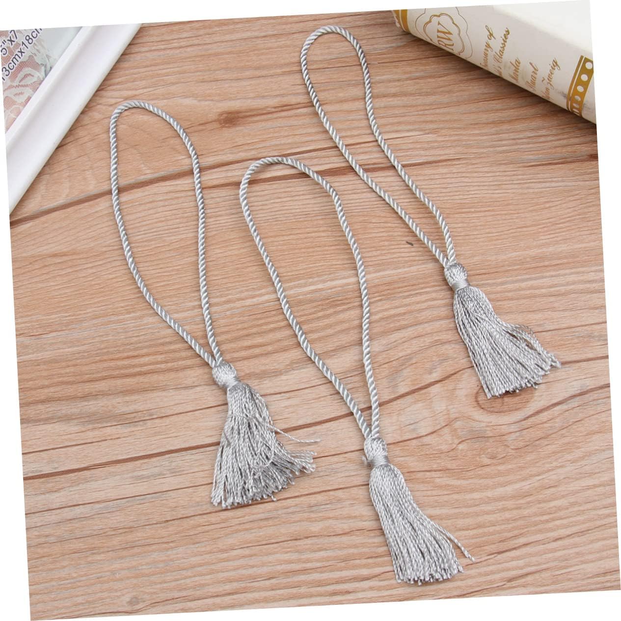 Lot de 20 pompons pour rideaux avec attache pour vue arrière de voiture, rideau suspendu avec cadre de rideau (gris x 2 pièces 17 x 1,5 cm x 2 pièces) (gris x 2 pièces 17 x 1,5 cm x 2 pièces)