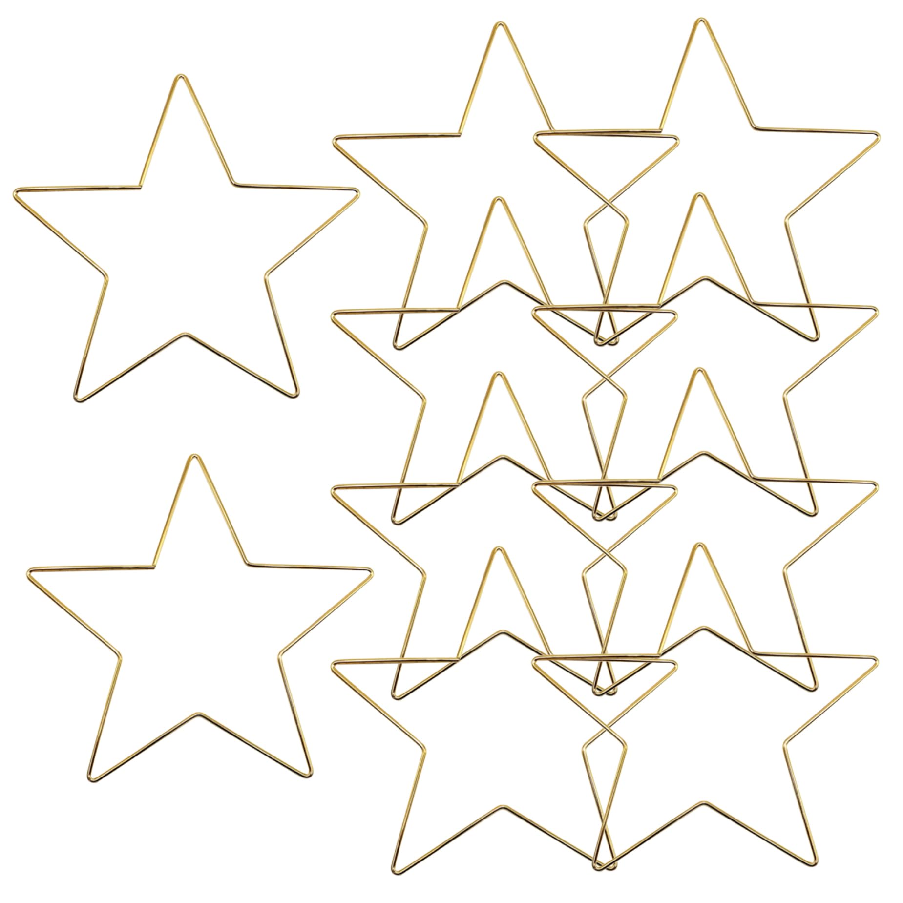 Cerceaux en métal pour l'artisanat : lot de 10 étoiles en fil de fer pour macramé DIY