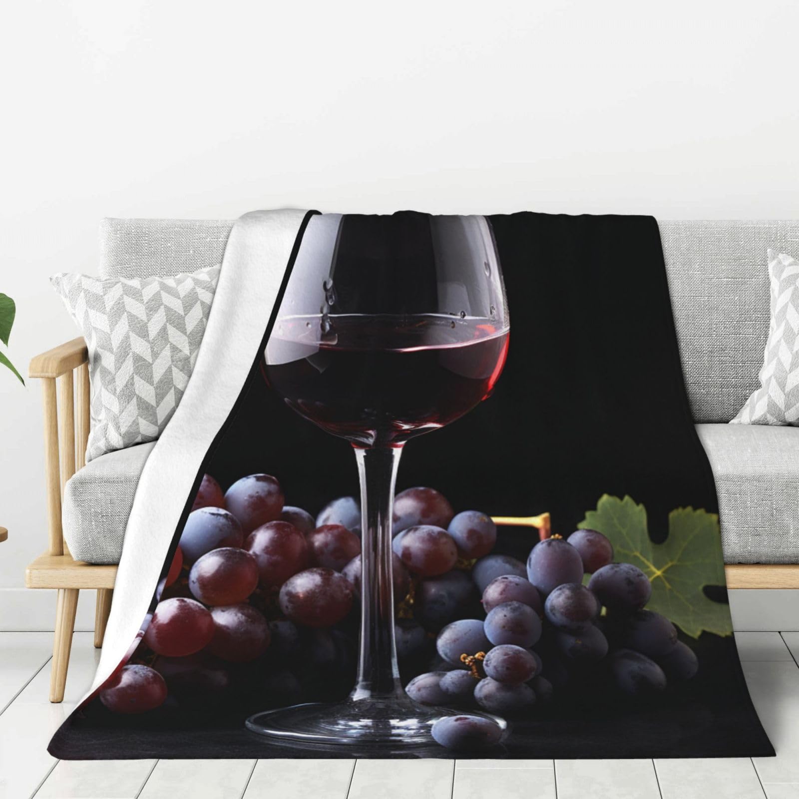 Couverture polaire flanelle légère couleur raisin vin idéale pour voyage et canapé