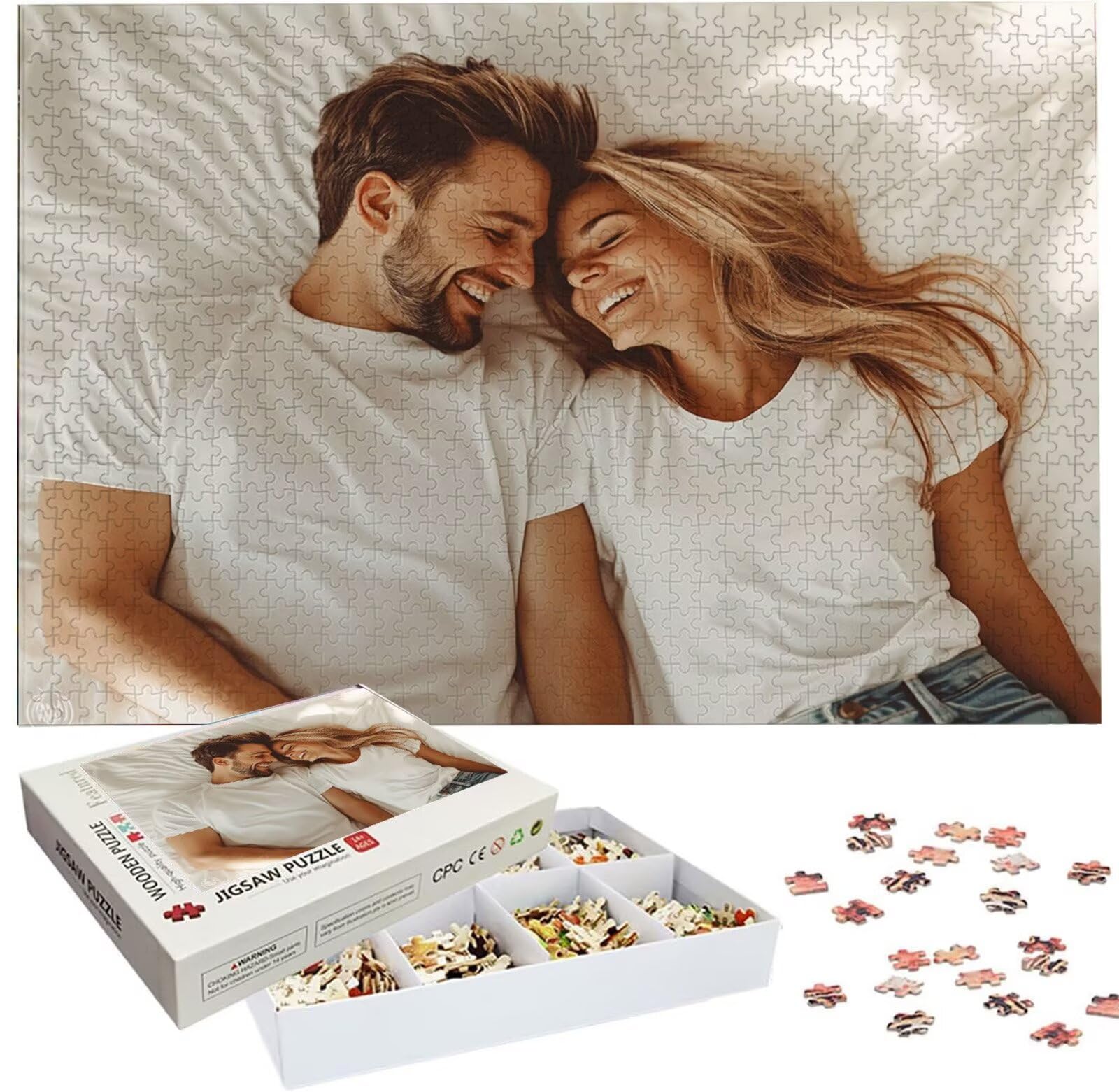 Spersonalizowane puzzle, niestandardowe drewniane puzzle fotograficzne