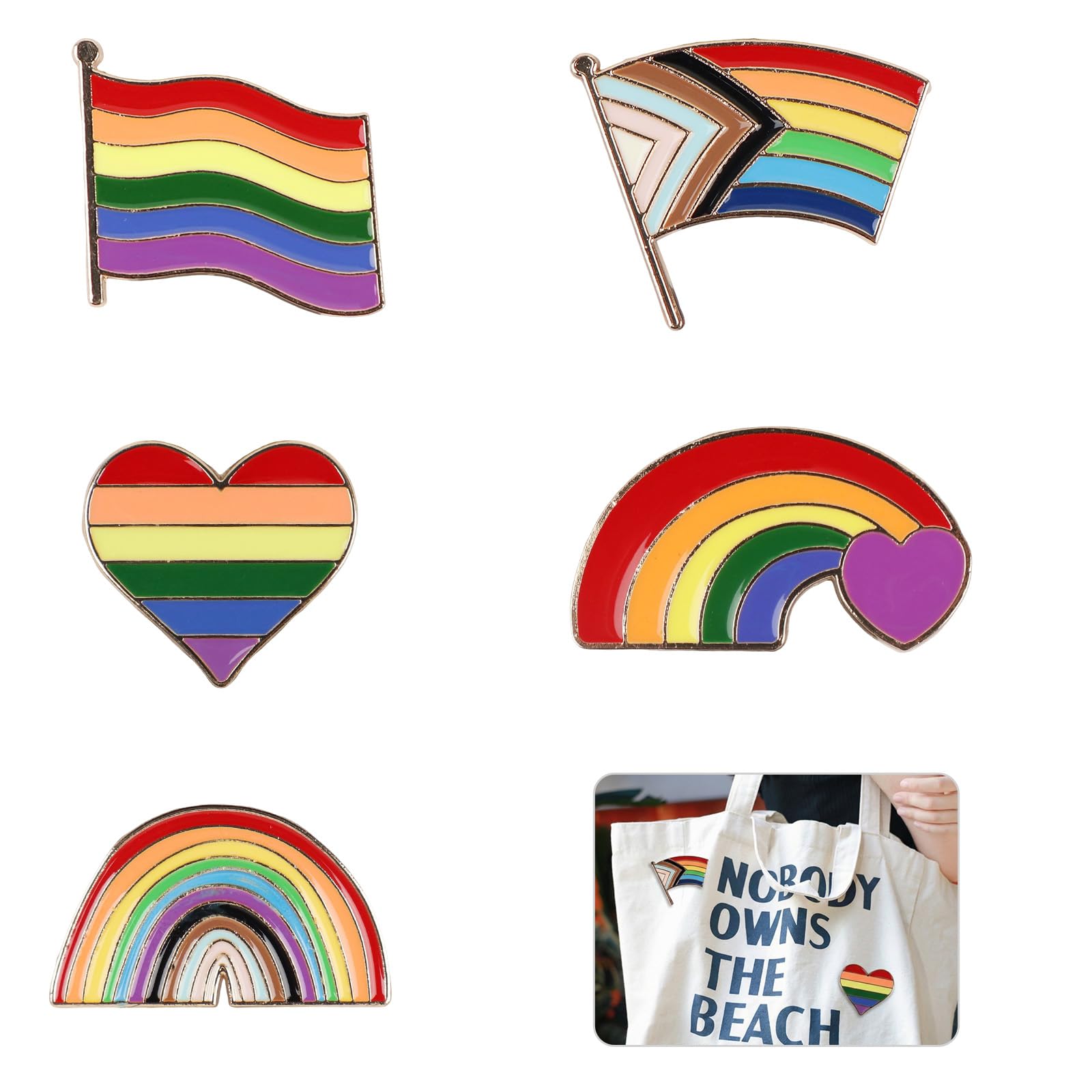 MINGBOLIN Pride Pin LGBTQ Pride Accessoires Regenbogen Pins Set | LGBTQ Regenbogen Emaille Anstecker Set für Hemden,Anzüge,Taschen,Pride Month,Rainbow Friends,Bisexual Accessoires