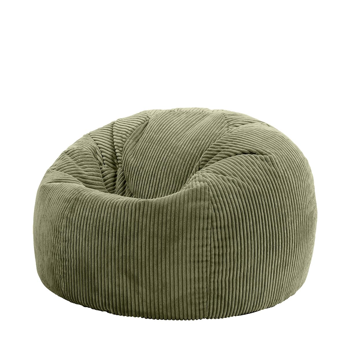 icon Kingston Cord Bean Bag, Sage Green, Large Adult Bean Bag Chair with Filling Included, Comfy Chair, Living Room Furniture, Bedroom Furniture