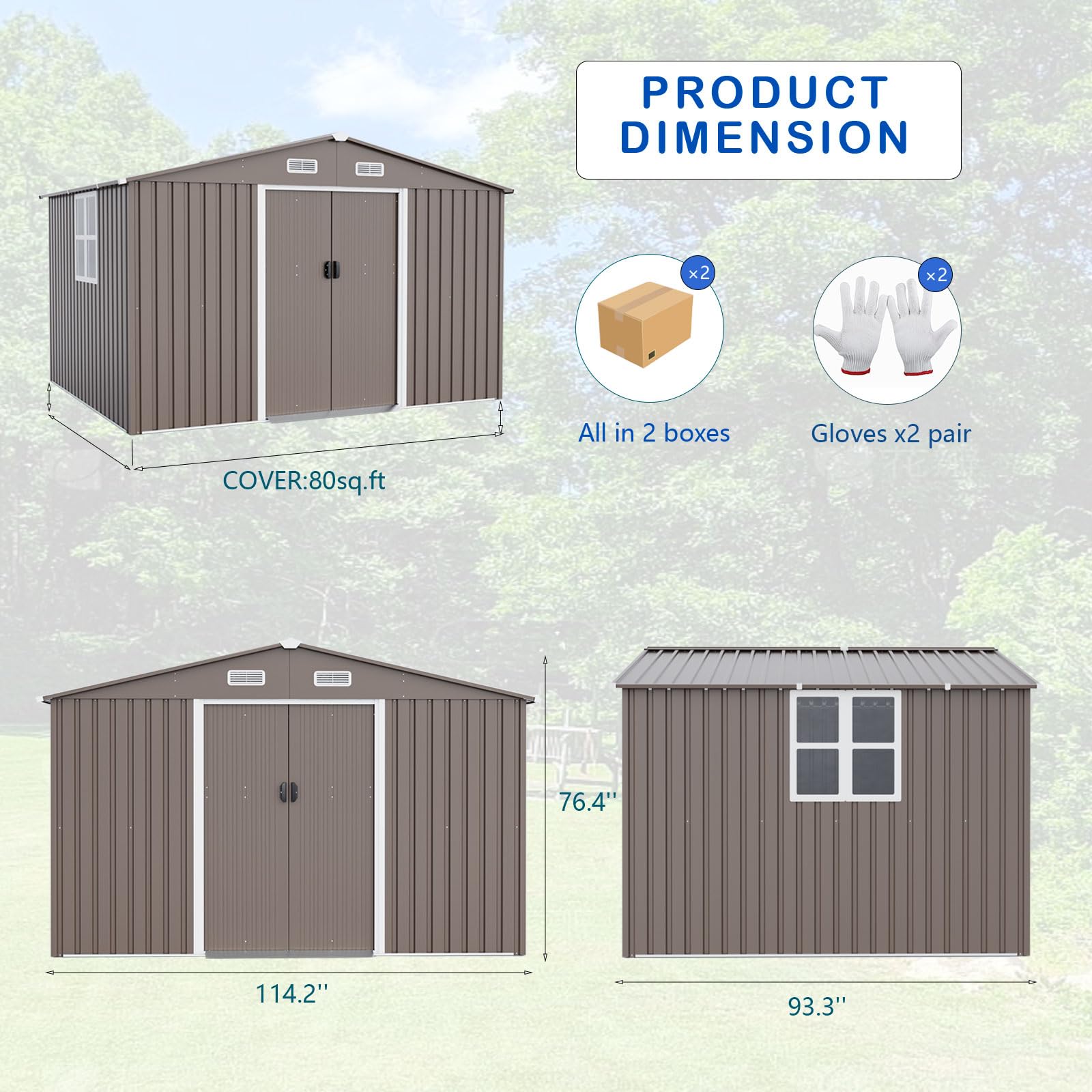 Amazon.com : ALAULM 10'x8' Outdoor Storage Shed Outdoor