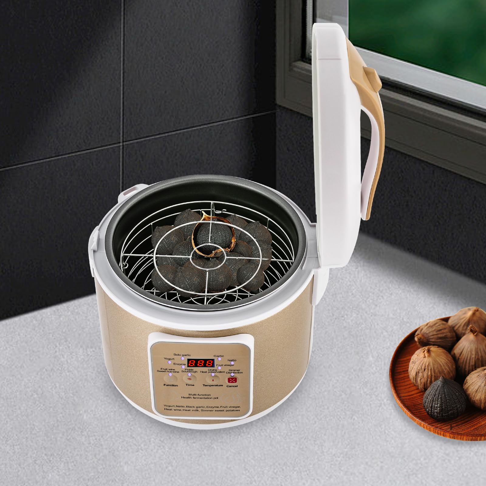 Macchina per yogurt da 6 l, completamente automatica, intelligente fermentatore di aglio nero – Macchina di fermentazione multifunzionale per Natto, vino di riso dolce, Kimchi, 90 W
