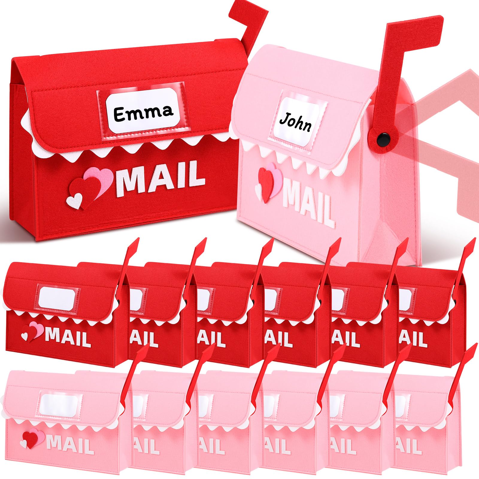 Boîte aux lettres en feutre de Saint-Valentin Libima avec cartes d'échange - 8