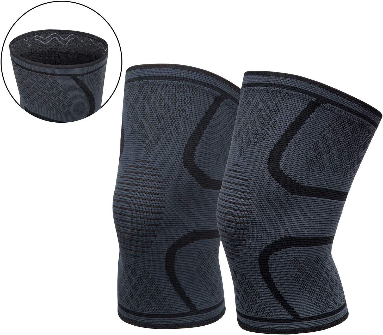 OFTEN Compression Sleeve Knee Brace Knee Support Wrap Pads Breathable Knee Bandage for Men Women Daily Wear,Outdoor Activities (1 Pair) (Medium)