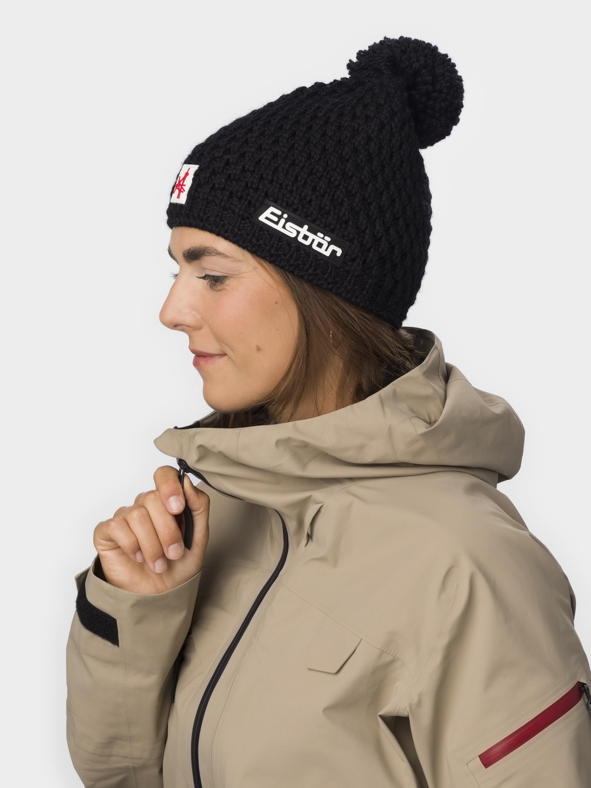 Eisbär Gorro de invierno para mujer, con forro polar que protege del frío y el viento, transpirable, elástico, de Austria