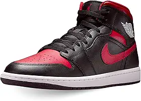 Tênis masculino Air Jordan 1 Mid (DQ8426-067, preto/branco e vermelho)