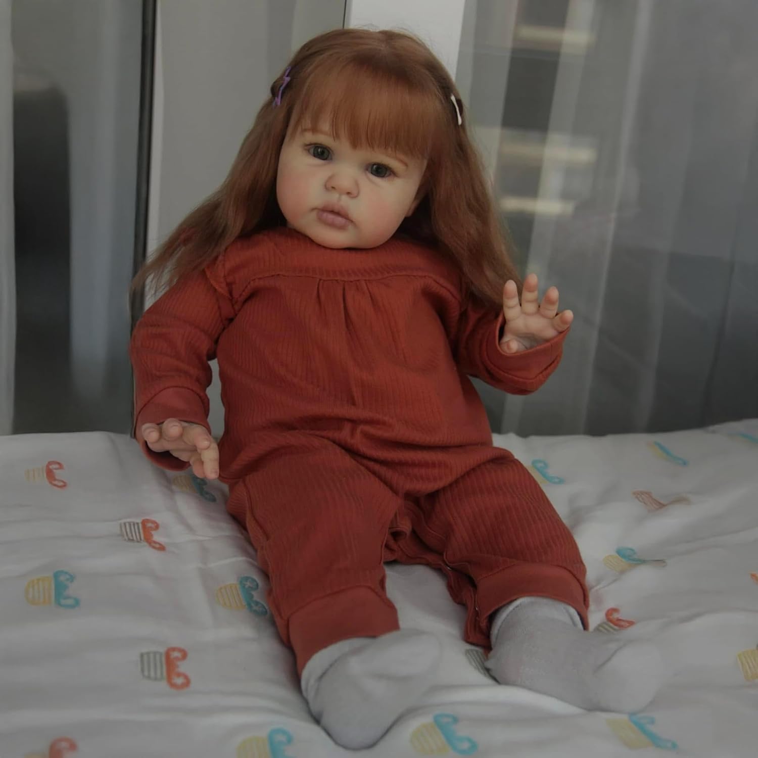 Anano Reborn Baby Dolls 24 Inch Lifelike Soft Body Babies,Realistic Reborn Doll Toddler Babies Dolls,Real Looking Baby Doll with Hair Handmade Real Life Newborn