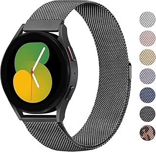 سوار ستانلس ستيل معدني بديل مقاس 20 ملم متوافق مع ساعة سامسونج جالاكسي 6 كلاسيك 5 برو 4 امازفيت بيب 3 GTS 2 للرجال والنساء من فكرة عدد 1