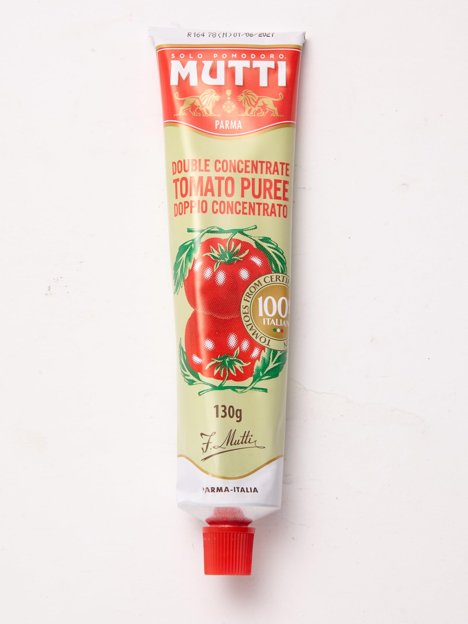 Mutti Tomato Paste Double Concentrated Tube, 130 G Case Of 24, Red