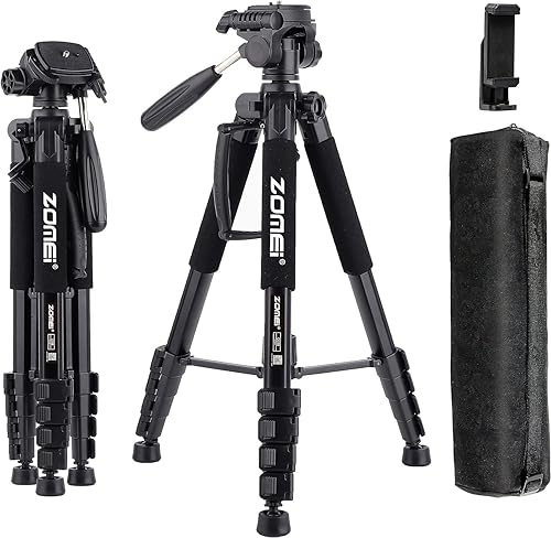 UEGOGO Soporte de trípode ligero de 63 pulgadas para cámara réflex digital SLR, soporte de trípode alto portátil con bolsa de transporte y soporte
