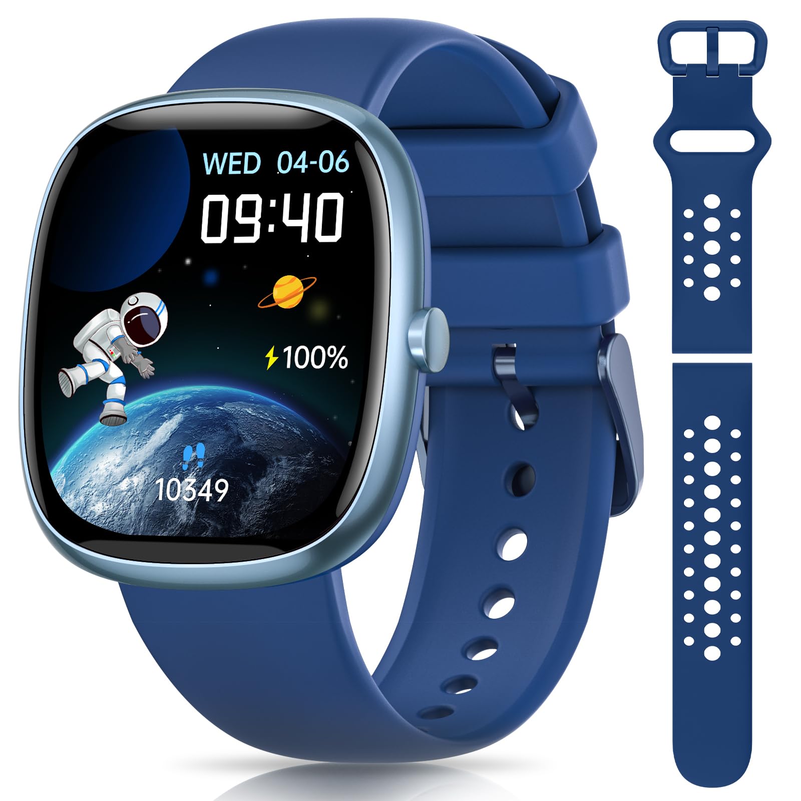 TotsyFun Smartwatch Bambini, Orologio Smartwatch Bambino con 20 Modalità Sportive, 19 Giochi, Frequenza Cardiaca, Monitor del Sonno, Impermeabile IP68, Regalo per Adolescenti 7 agli 11 Anni, Blu