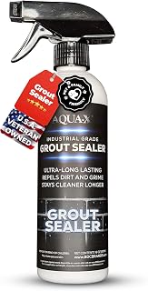 AQUA-X 16oz Grout Sealer for Tiles - Clear Natural Finish, Professional Grade Indoor Outdoor Protection, Fast Dry, Long-Lasting Stain Guard