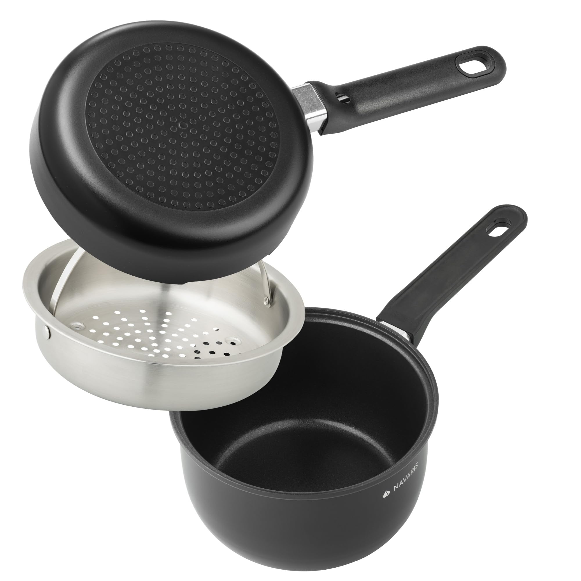 Casserole à Frire 3L Multifonction Acier Inox 304 – Avec Panier, Tamis, Vapeur & Pinces – Éco-Huile