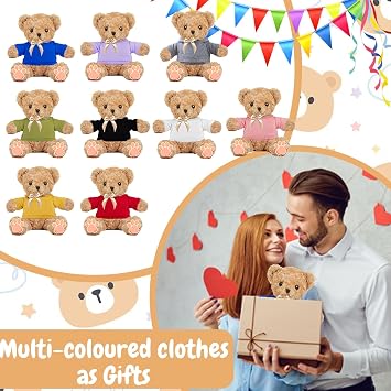 Personalised Teddy Bear for Her Him, Brown Bear Stuffed Plush Toys with Text+Photo, Personalised Gifts Bear with Bow as Gifts for Christmas Valentines Day Birthday (12 inch-Text+Photo)