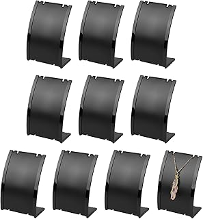 FINGERINSPIRE 10 szt. zakrzywiony stojak ekspozycyjny na naszyjnik, plastikowy długi łańcuszek naszyjnik uchwyt stojak, stojak na biżuterię ekspozycyjny na wisiorek, kolczyki haczykowe, pokazywanie biżuterii, sprzedaż detaliczna i więcej