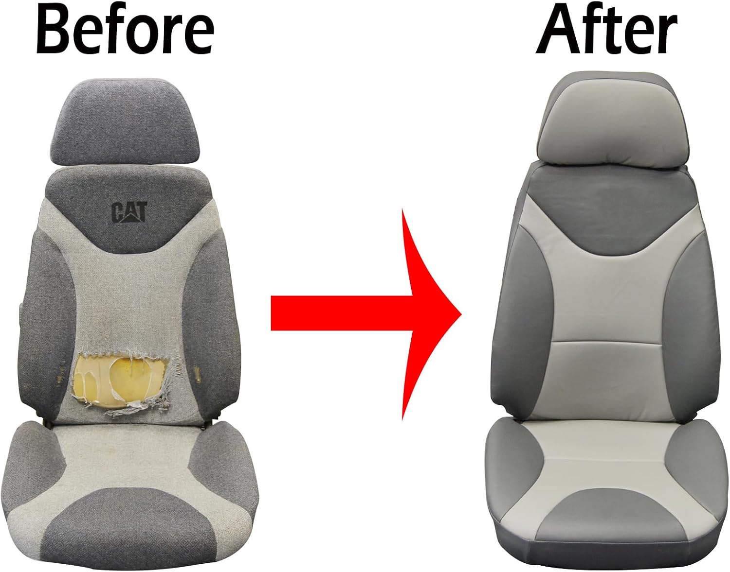 Iggee Caterpillar Cat 330 Cl Excavator Charcoal/Grey S.Leather Custom Fit Seat Covers (Charcoal/Grey)