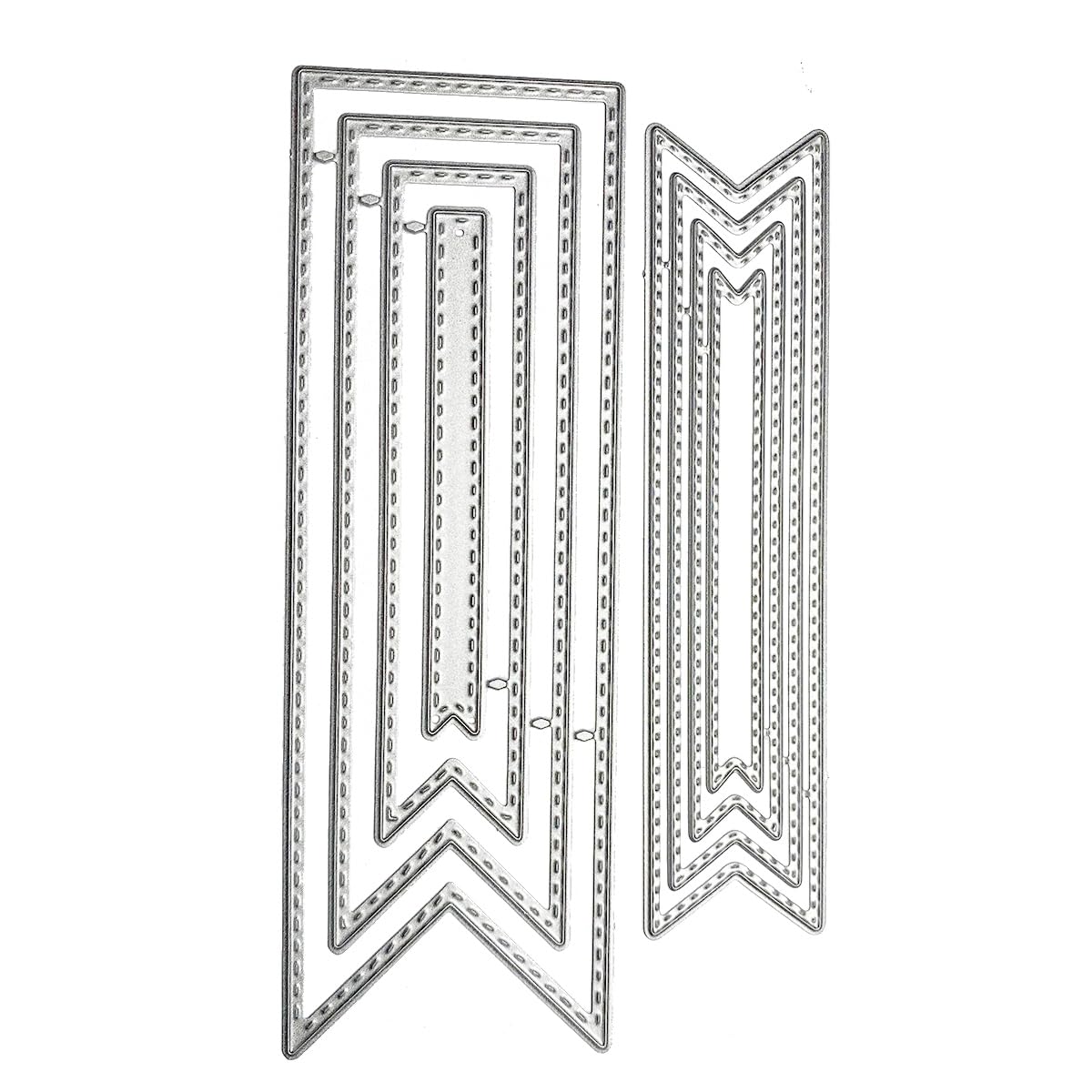 Troqueles de corte de metal con detalles de costura para etiquetas y tarjetas perfectas