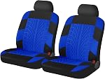 XINLIYA Car Seat Covers Full Set, Polyester Front Bucket Seat Protectors with Split Bench Back, Breathable Thicken Premium Sporty Seat Cushions, Auto Accessories for Car, SUV (Black/Front,Back)