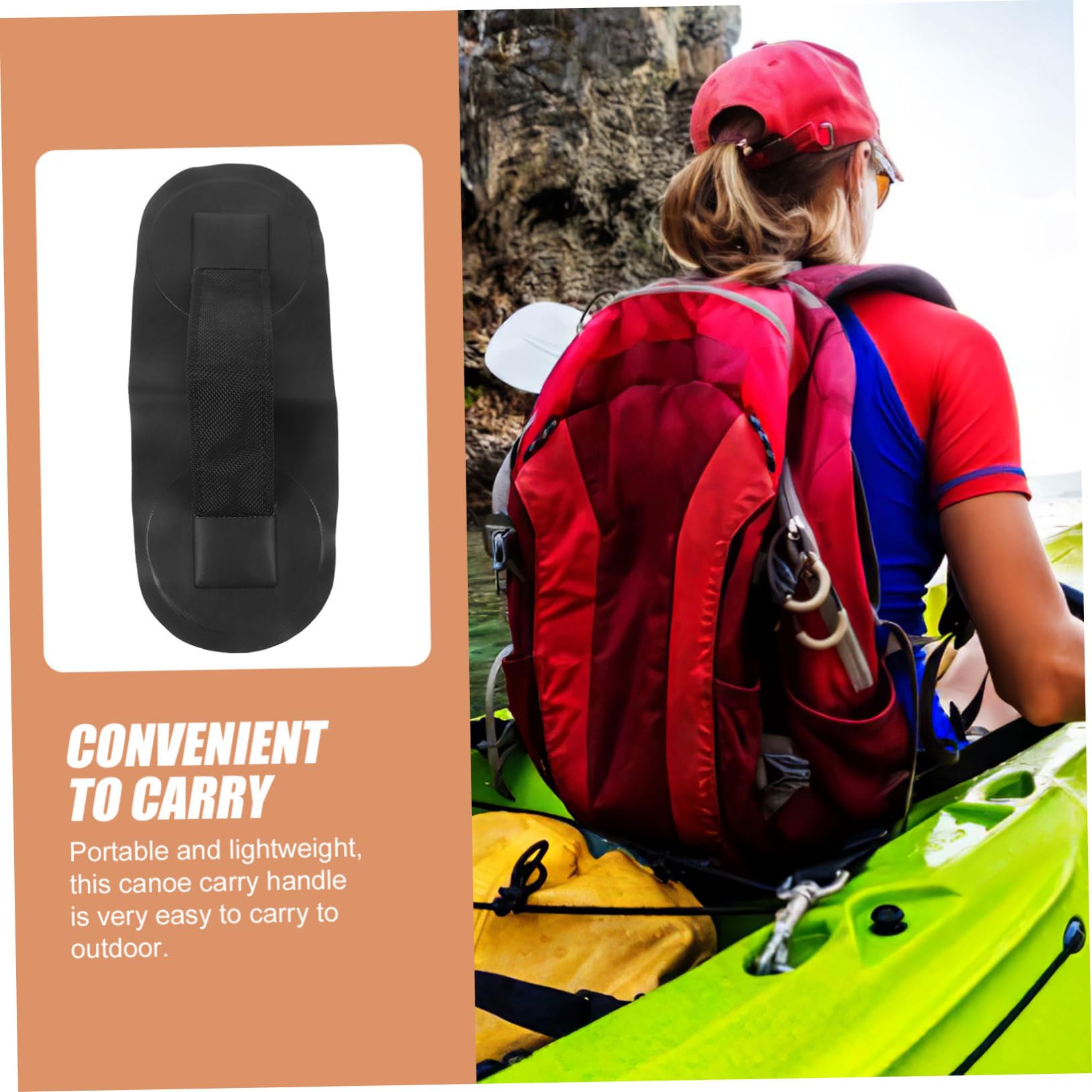 TOYANDONA Mango de Bote Paseo en Barco Llave Canoa Mango de Kayak imprescindibles para el Kayak Mango de Transporte Accesorios de Kayak Asas de Transporte asa Marina Nylon Negro