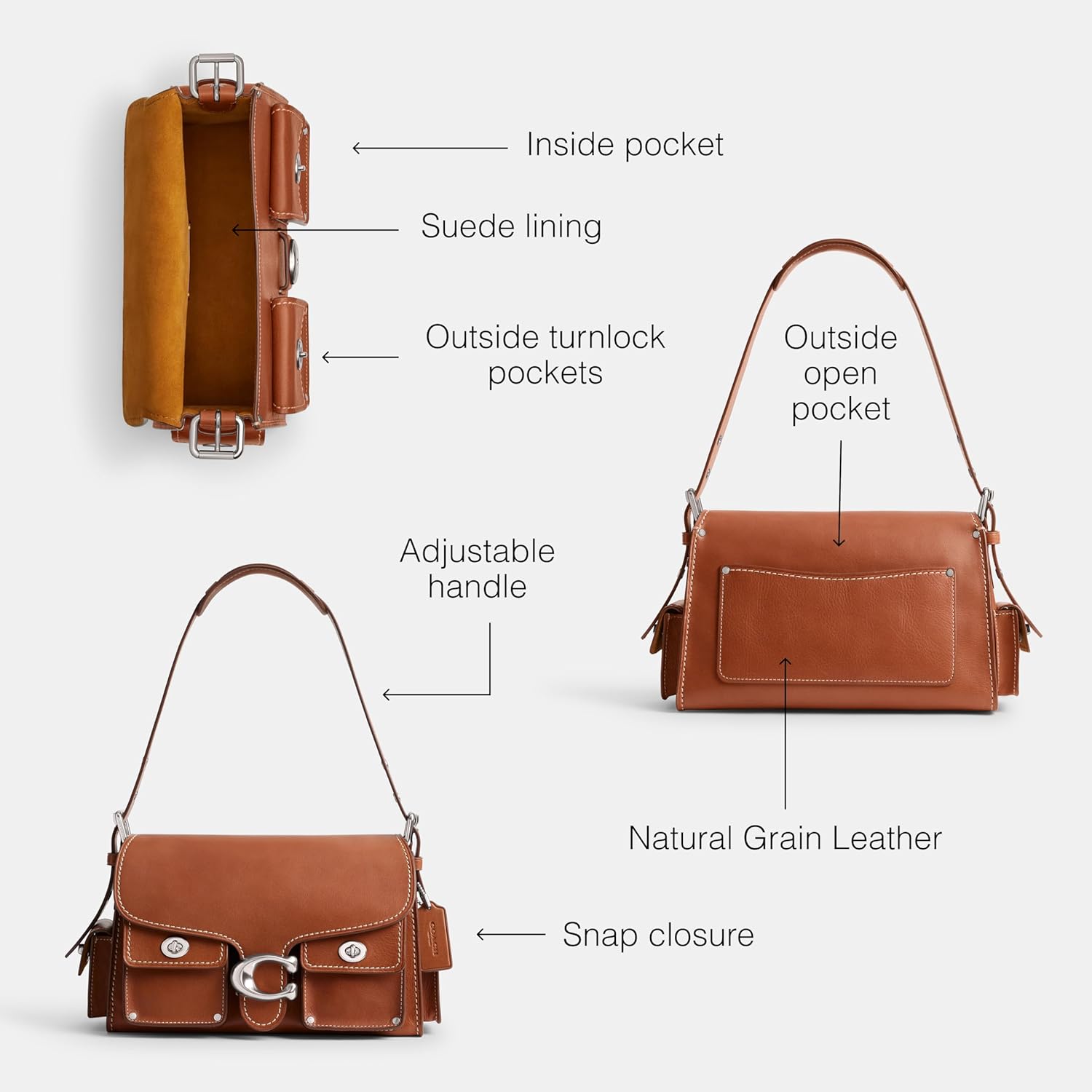 COACH Women's Cargo Turnlock Soft Tabby