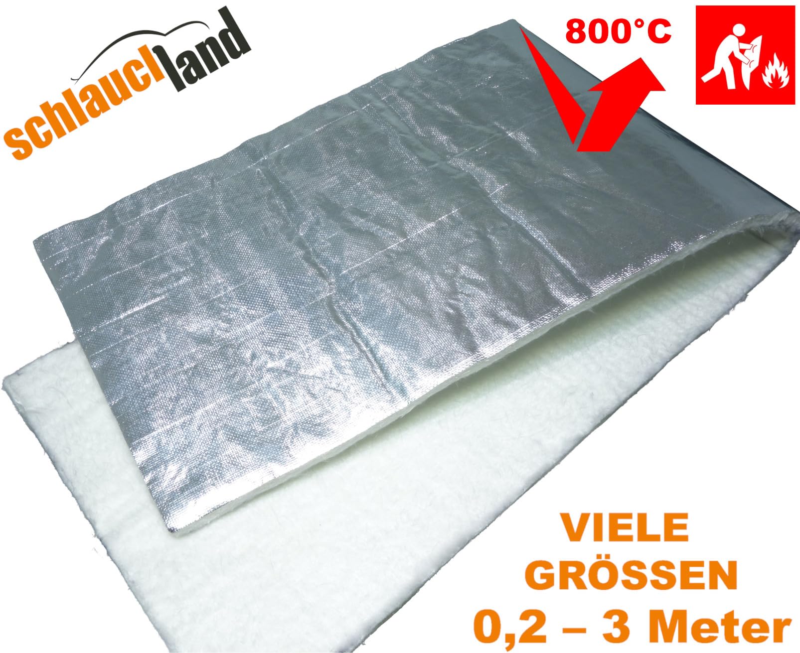 Hitzeschutzmatte 10mm Alu-Keramik 2,0m x 1,0m *** Turbo Auspuff Krümmer Isoliermatte Hitzeschutzfolie